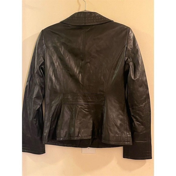 Pendleton Women's Vintage Black Leather Jacket Size S Outdoor Old Money Classic - Picture 8 of 12